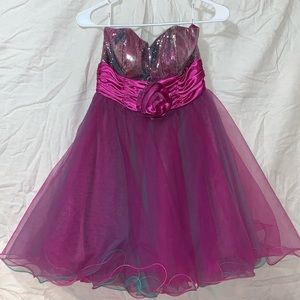 Strapless Tulle & Sequence Dress